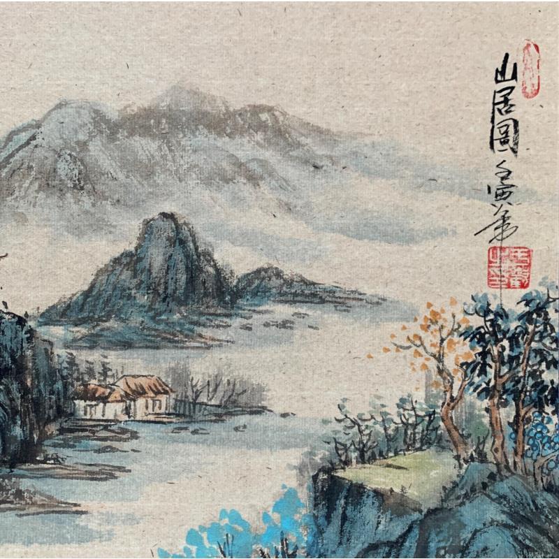 Gemälde Living in Mountains von Yu Huan Huan | Gemälde Figurativ Landschaften Tinte