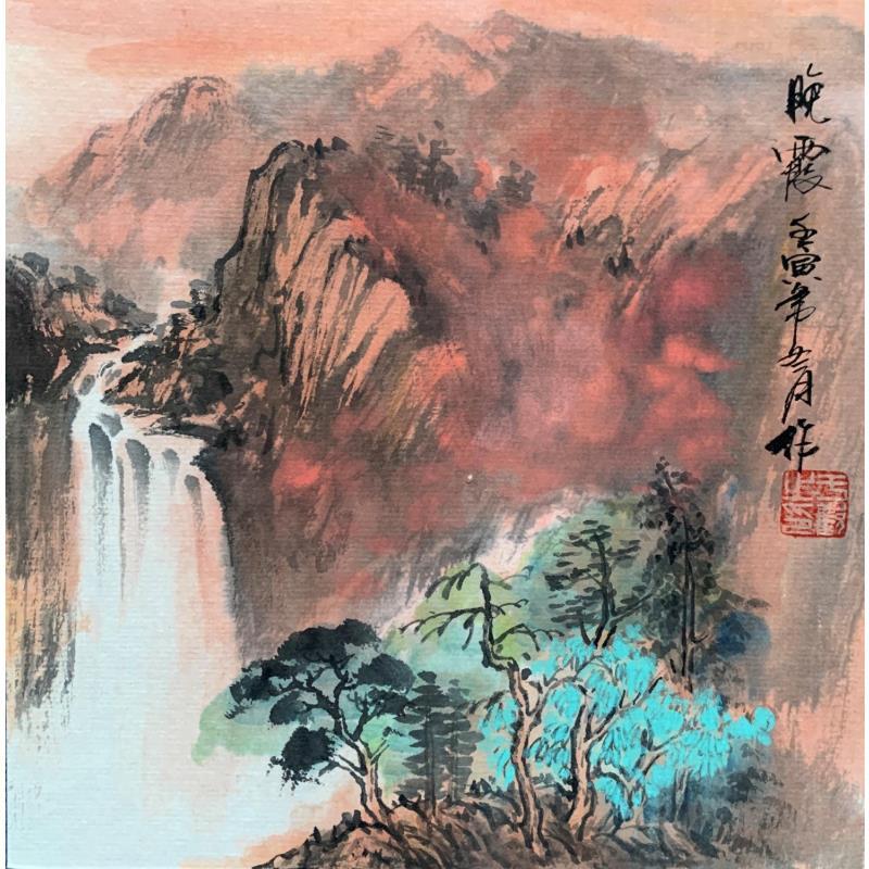 Painting Sunset glow by Yu Huan Huan | Painting Figurative Landscapes Ink
