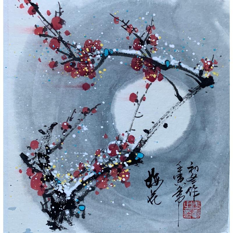 Painting Winter sweet 2 by Yu Huan Huan | Painting Figurative Still-life Ink