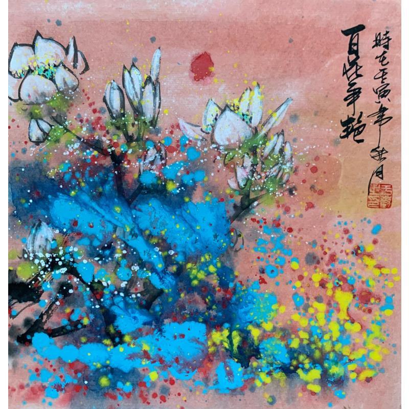 Gemälde Burst color von Yu Huan Huan | Gemälde Figurativ Stillleben Tinte