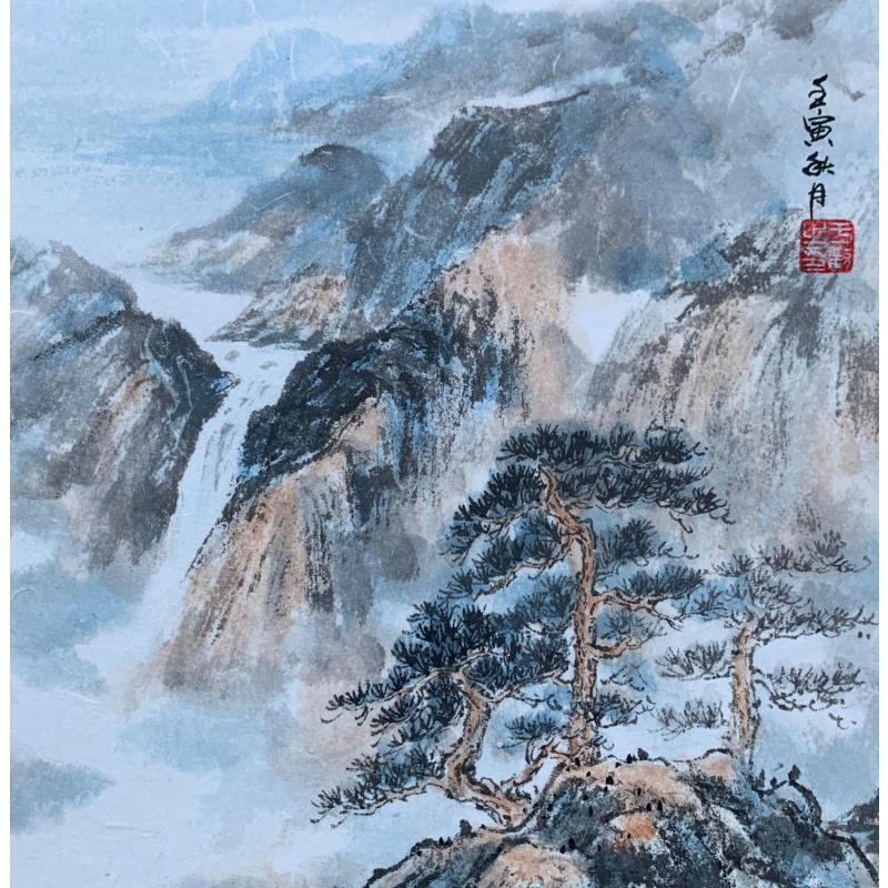 Gemälde Sweet Waterfall von Yu Huan Huan | Gemälde Figurativ Aquarell, Tinte Landschaften