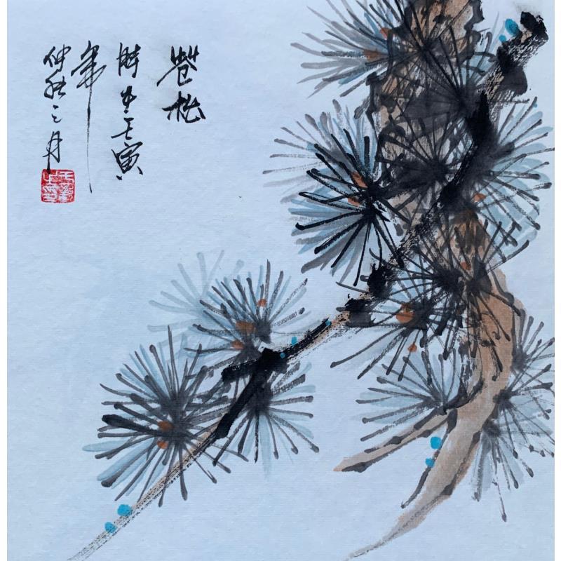Painting Pines by Yu Huan Huan | Painting Figurative Still-life Ink