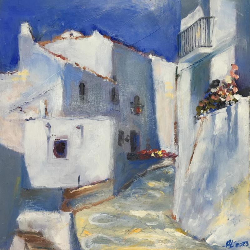 Painting Frigiliana Espagne  by A. Lebettre | Painting Figurative Landscapes Urban Wood Oil