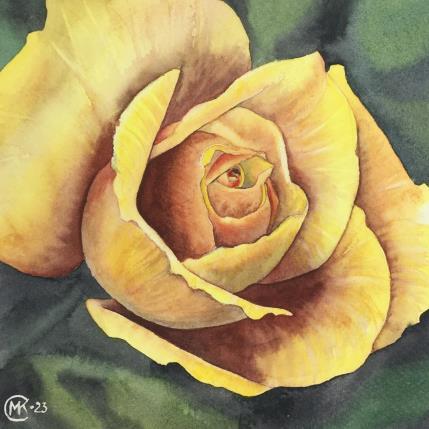 Gemälde Soleil végétale von Kuprina Carle Maria | Gemälde Figurativ Aquarell Stillleben