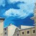 Peinture Des cieux et des toits par Laplane Marion | Tableau Figuratif Urbain Architecture Huile