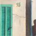 Peinture Le volet vert par Laplane Marion | Tableau Figuratif Urbain Scènes de vie Acrylique