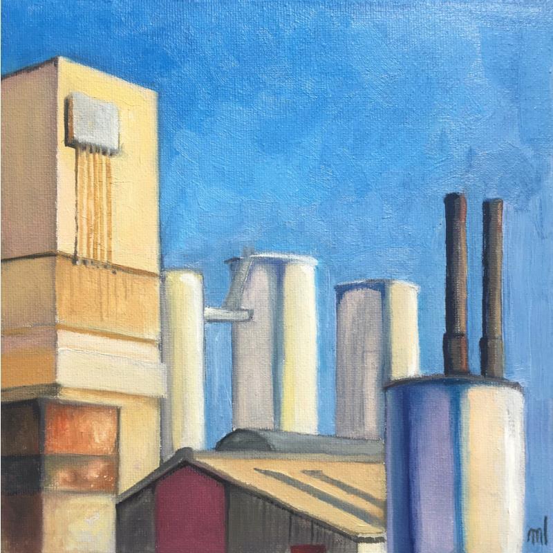 Painting Usine by Laplane Marion | Painting Figurative Urban Oil