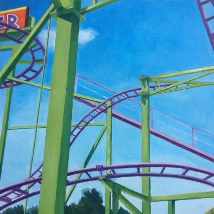 Peinture Rollercoaster par Laplane Marion | Tableau Réalisme Huile Scènes de vie