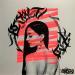 Gemälde Pink calligraphy girl von Maderno | Gemälde Street art Porträt Graffiti