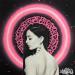 Painting Pink neon girl  by Maderno | Painting Street art Portrait Graffiti