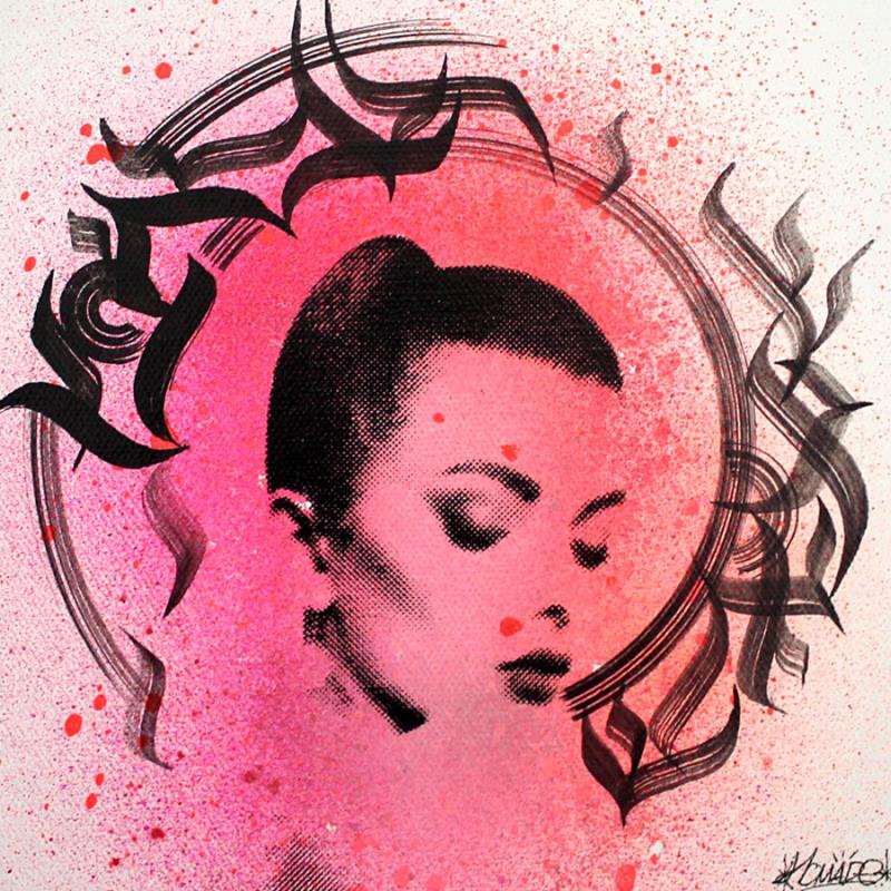 Peinture Looking back par Maderno | Tableau Street Art Graffiti Portraits