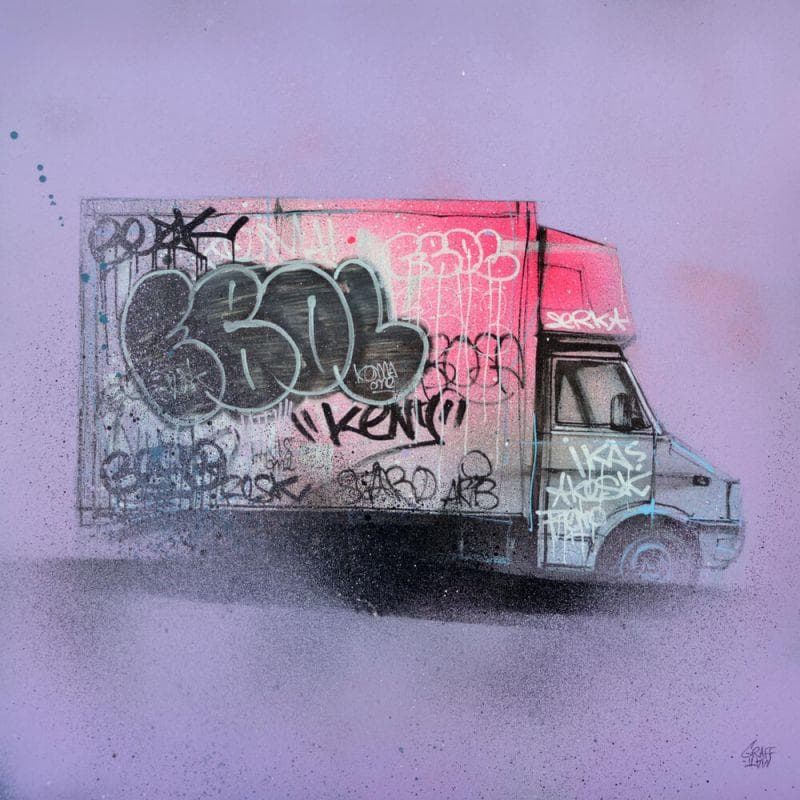 Peinture Street truck par Graffmatt | Tableau Street Art Urbain Graffiti Acrylique