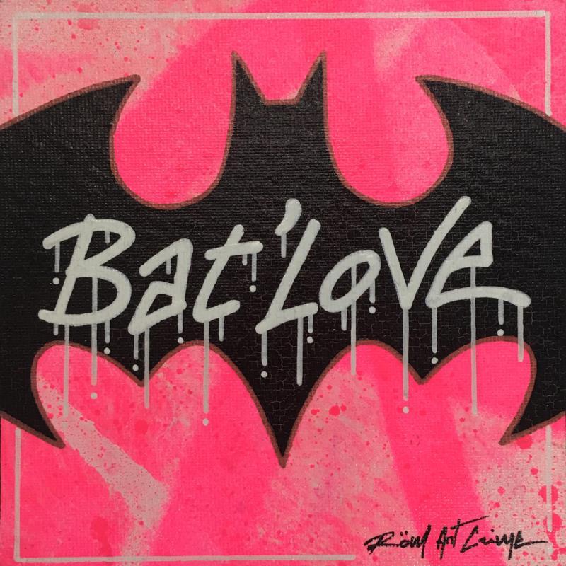 Peinture Bat'love par RöM Art Crime | Tableau Street Art Graffiti icones Pop