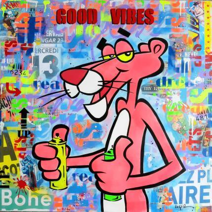 Painting GOOD VIBES by Euger Philippe | Painting Pop art Acrylic, Gluing, Graffiti Pop icons
