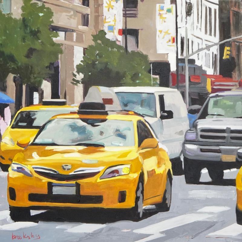 Gemälde Charlie's Cab von Brooksby | Gemälde Figurativ Öl Alltagsszenen, Urban