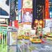 Peinture Times Square, Manhattan par Brooksby | Tableau Figuratif Urbain Scènes de vie Huile