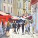Painting Au marché Mouffetard by Brooksby | Painting Figurative Urban Life style Oil