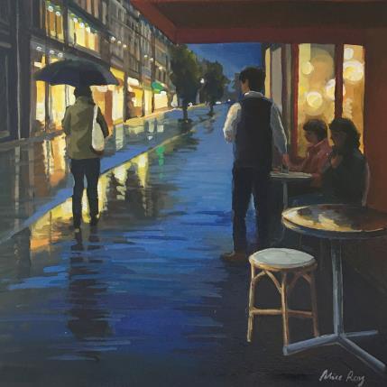 Painting Le garçon de café by Alice Roy | Painting Figurative Acrylic, Oil Life style, Urban