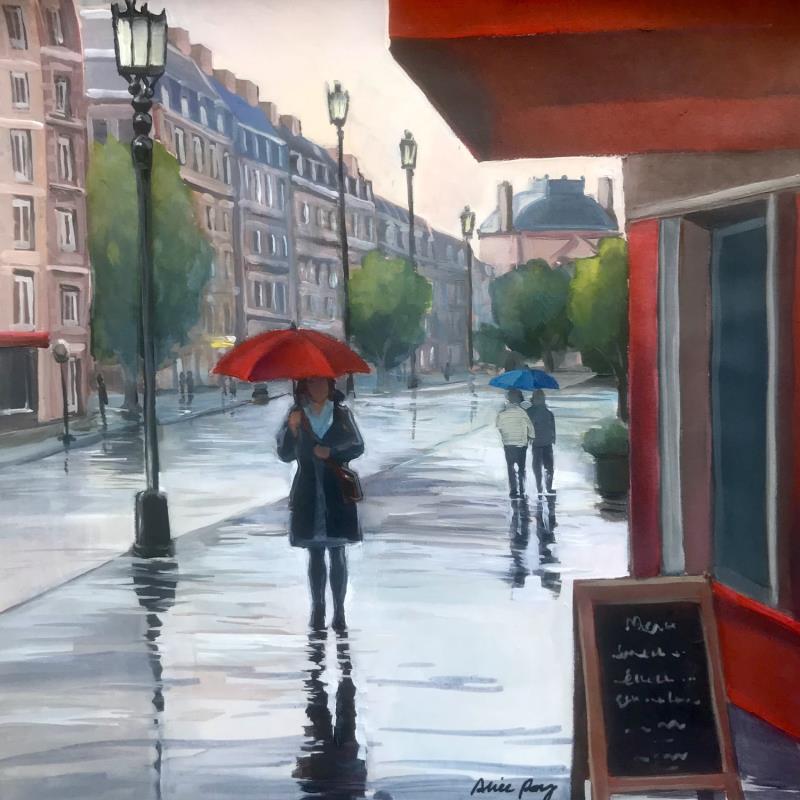 Painting En direction du Louvre by Alice Roy | Painting Figurative Acrylic, Oil Life style, Urban