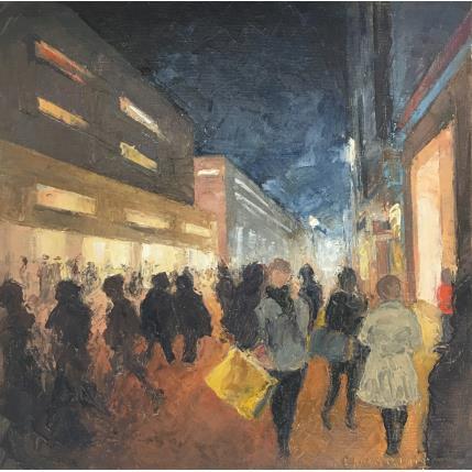 Painting Oxford street by Martin Laurent | Painting Figurative Oil Pop icons, Urban