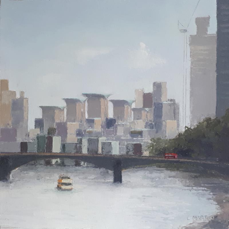 Peinture La tamise, Vauxhall bridge par Martin Laurent | Tableau Figuratif Urbain Huile