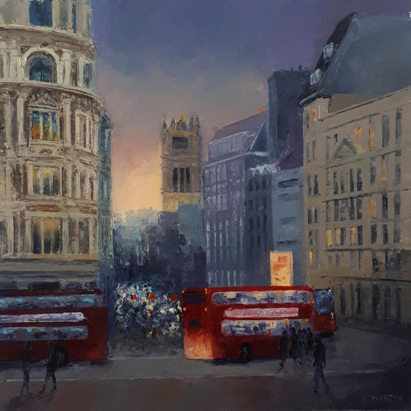 Painting Whitehall by Martin Laurent | Painting Figurative Oil Urban