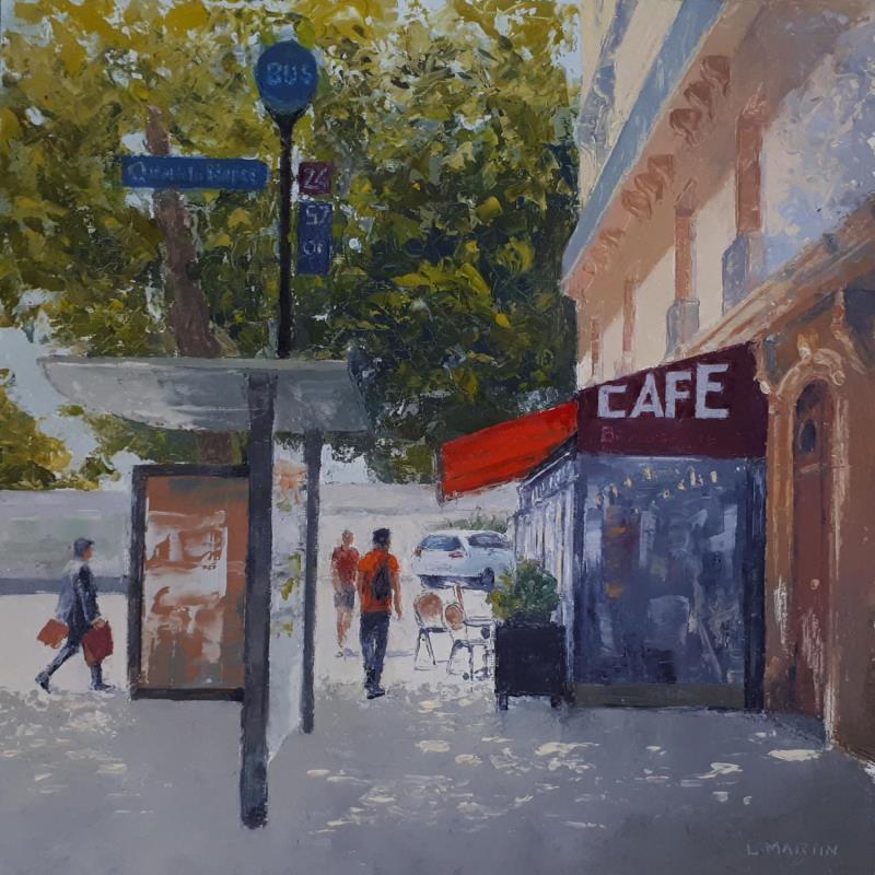 Painting Quai de la Rapée by Martin Laurent | Painting Figurative Urban Life style Oil