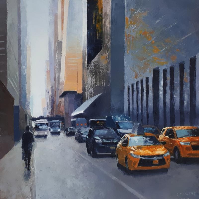Painting 42nd St by Martin Laurent | Painting Figurative Oil Urban