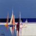 Gemälde Les voiles von Chevalier Lionel | Gemälde Figurativ Landschaften Marine Minimalistisch Acryl