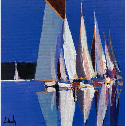 Painting Diom by Chevalier Lionel | Painting Figurative Acrylic Landscapes, Marine, Minimalist