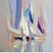 Painting Les voiles by Chevalier Lionel | Painting Figurative Marine Minimalist Wood Acrylic