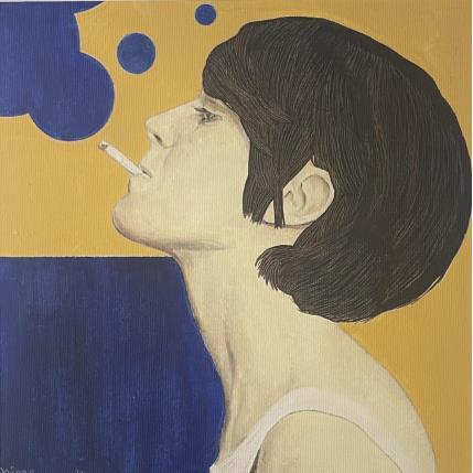 Painting Last cigarette by Petrova Nina | Painting Figurative Acrylic