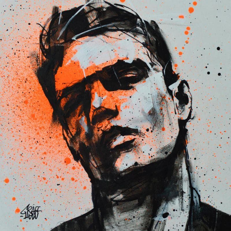 Painting The man in shadow by Graffmatt | Painting Street art Graffiti Portrait
