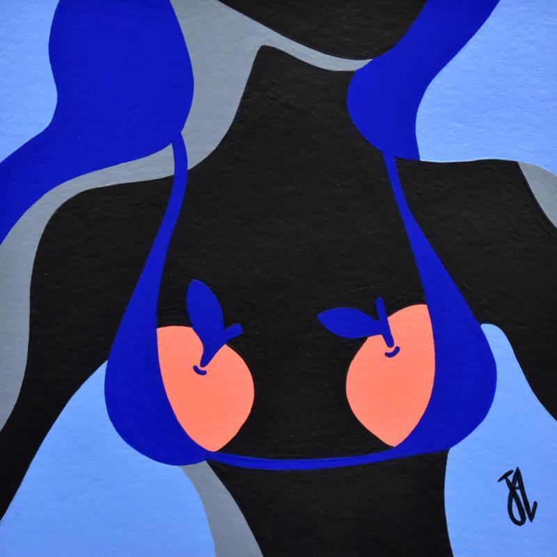 Painting Orange is the New Blacky  by Julie-Anne | Painting Surrealism Acrylic Nude