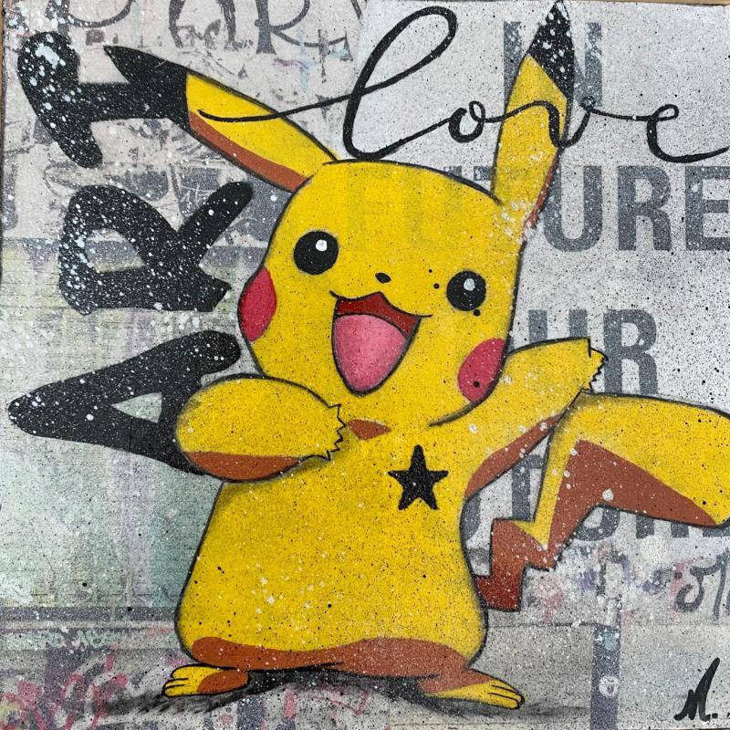 Painting Pikachu by Marie G.  | Painting Pop-art Acrylic, Wood Pop icons