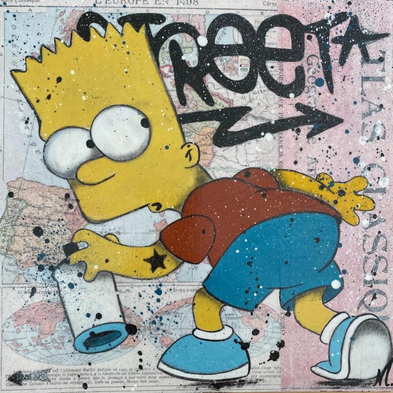 Painting BART street art by Marie G.  | Painting Pop-art Pop icons Wood Acrylic