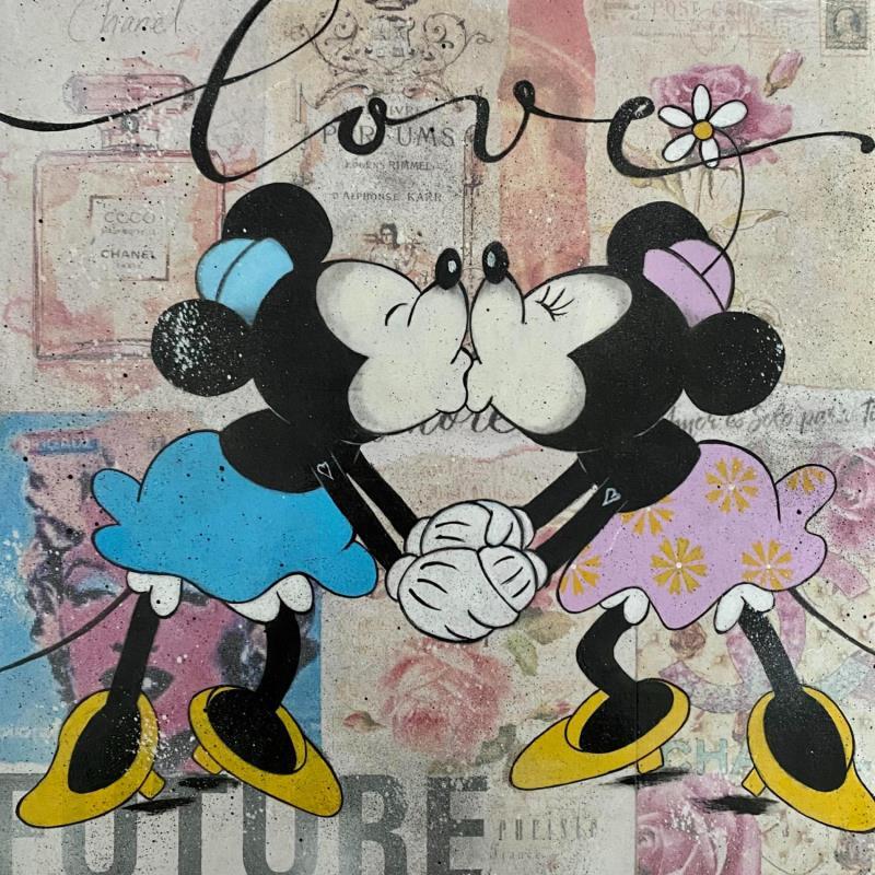 Peinture Romance girls par Marie G.  | Tableau Pop-art Icones Pop Bois Acrylique