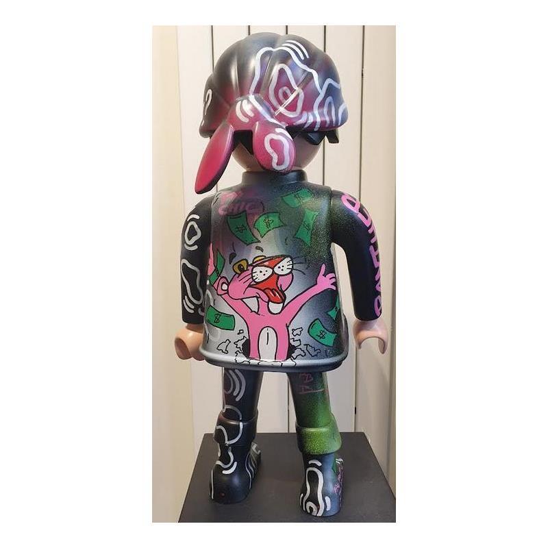 Skulptur Playmo Just Art Pink Panther von Bailloeuil Pierrick | Skulptur Pop-Art Acryl, Graffiti Pop-Ikonen