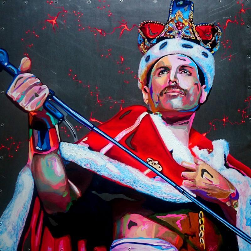 Painting Freddie Mercury by Medeya Lemdiya | Painting Pop art Metal Pop icons