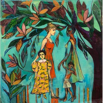 Peinture Women and children  par Machi x Silvina Sundblad | Tableau Figuratif Huile scènes de vie