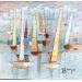 Gemälde AN92  REGATE DEVANT LA VILLE BLANCHE 1 von Burgi Roger | Gemälde Figurativ Landschaften Marine Acryl