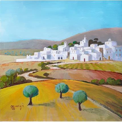 Painting AO57  VILLAGES BLANCS D'ANDALOUSIE II by Burgi Roger | Painting Figurative Acrylic Landscapes, Urban