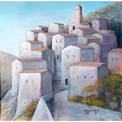Painting AO61  VILLAGE CORSE (BELGODERE) 2 by Burgi Roger | Painting Figurative Acrylic Landscapes, Urban