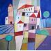 Painting AO93  LA GRANDE TOUR by Burgi Roger | Painting Figurative Landscapes Urban Acrylic