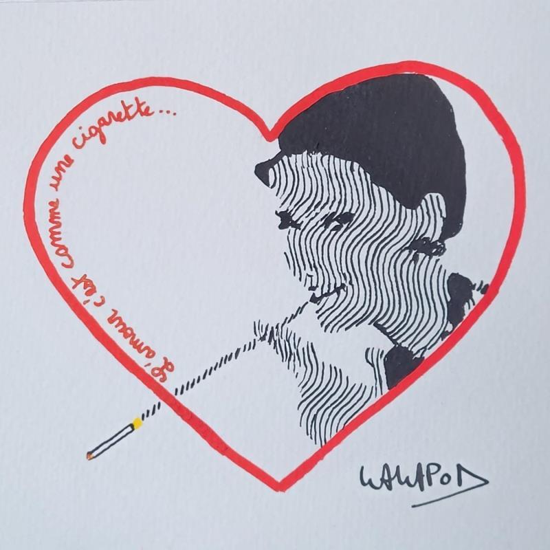 Peinture Hepburn cigarette  par Wawapod | Tableau Pop art Acrylique, Posca icones Pop, Portraits