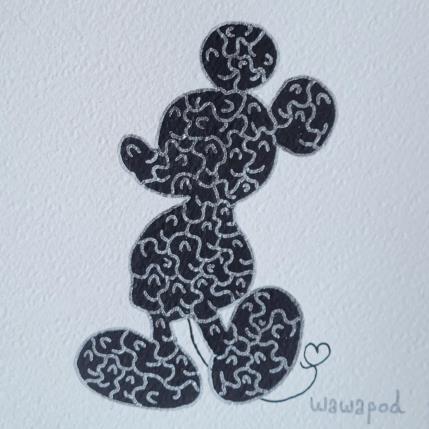 Painting Happy Mickey Black  by Wawapod | Painting Pop-art Acrylic, Posca Pop icons