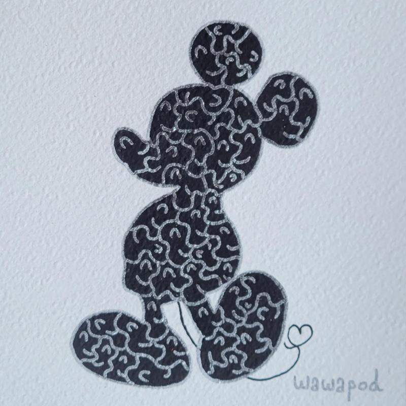 Peinture Happy Mickey Black  par Wawapod | Tableau Pop art Acrylique, Posca icones Pop