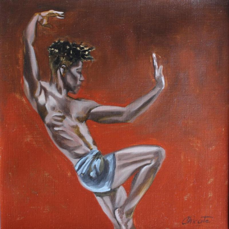 Painting danseur arc by Chicote Celine | Painting Figurative Portrait Oil