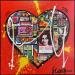 Gemälde All we need is love von Costa Sophie | Gemälde Pop-Art Acryl Collage Posca Upcycling