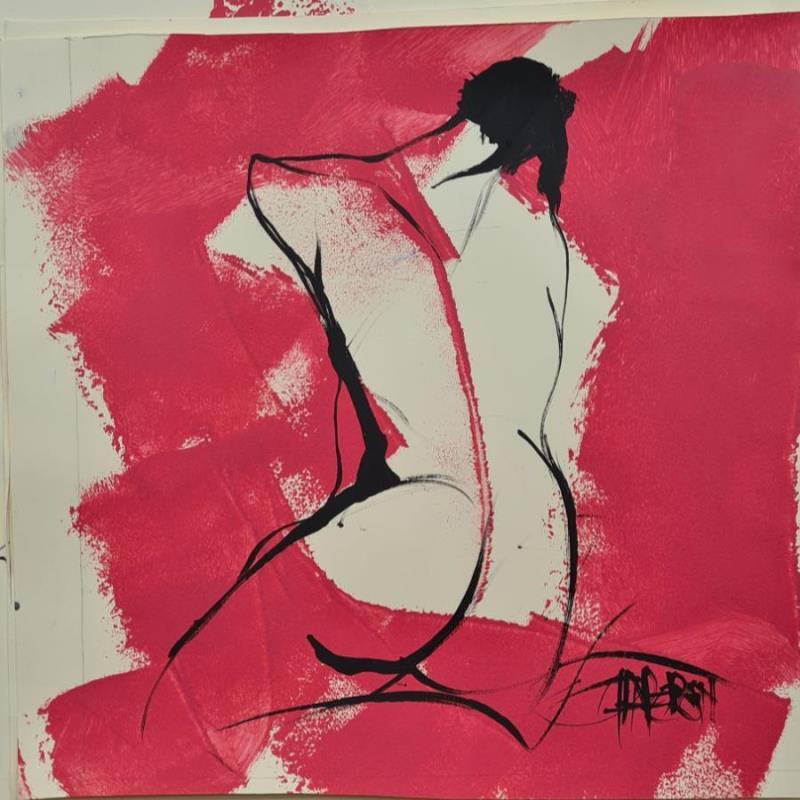 Painting Octobre rose  by Chaperon Martine | Painting Figurative Acrylic Nude